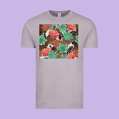 Succulents And Cowhide Vintage Tee Designed By Tumblerdesignbyshophia