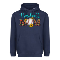 Navy western leopard serape wooden sunflowers  turquoise glitter mom baseba Heavyweight Hoodie - Artiststas