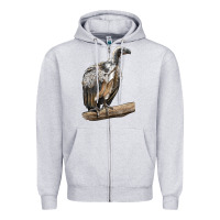 Heather Grey Vulture Bird Zipper Hoodie - LillyAllenDesigns