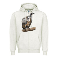 Oatmeal Heather Vulture Bird Zipper Hoodie - LillyAllenDesigns