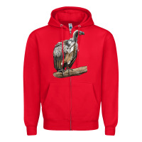 Red Vulture Bird Zipper Hoodie - LillyAllenDesigns