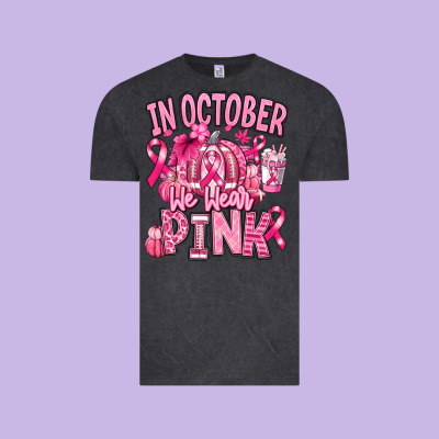 In October We Wear Pink American Football Vintage Tee Designed By Ranaportraitstore