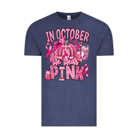 Vintage Denim in october we wear pink american football Vintage Tee - RanaPortraitStore