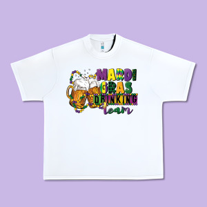 Mardi Gras Drinking Team 12 Inches 300 Dpi Urban Heavy Tee Designed By Cowgirlartshop