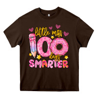 Chocolate Brown little miss 100 days smarter Heavy Core Tee - Artiststas