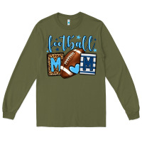 Army Green Football mom blue team color  mother's day Long Sleeve Tee - HowdyJamesFarm