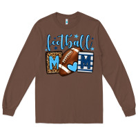 Chestnut Football mom blue team color  mother's day Long Sleeve Tee - HowdyJamesFarm