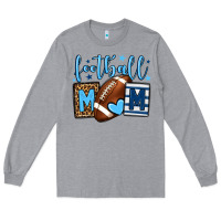 Heather Grey Football mom blue team color  mother's day Long Sleeve Tee - HowdyJamesFarm