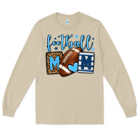 Mushroom Football mom blue team color  mother's day Long Sleeve Tee - HowdyJamesFarm
