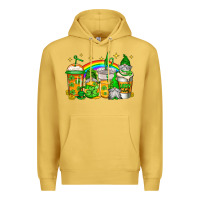 Antique Gold st patricks day gnomes coffee cups Premium Hoodie - Jasminsmagicworld