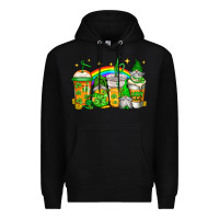 Black st patricks day gnomes coffee cups Premium Hoodie - Jasminsmagicworld