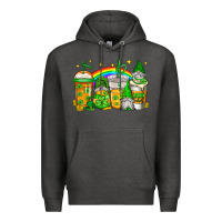 Charcoal Heather st patricks day gnomes coffee cups Premium Hoodie - Jasminsmagicworld