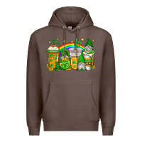 Coffee st patricks day gnomes coffee cups Premium Hoodie - Jasminsmagicworld