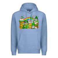 Colony Blue st patricks day gnomes coffee cups Premium Hoodie - Jasminsmagicworld