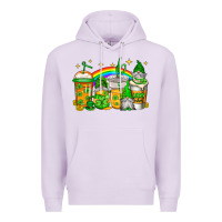 Lilac st patricks day gnomes coffee cups Premium Hoodie - Jasminsmagicworld