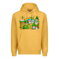 Mustard st patricks day gnomes coffee cups Premium Hoodie - Jasminsmagicworld
