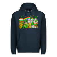 Navy st patricks day gnomes coffee cups Premium Hoodie - Jasminsmagicworld