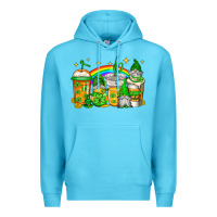 Ocean Blue st patricks day gnomes coffee cups Premium Hoodie - Jasminsmagicworld