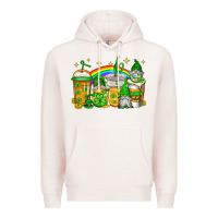 Pale Pink st patricks day gnomes coffee cups Premium Hoodie - Jasminsmagicworld