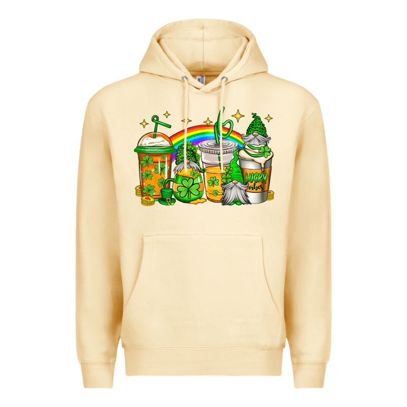St Patricks Day Gnomes Coffee Cups Premium Hoodie by Jasminsmagicworld | Teevron