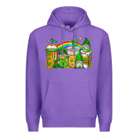Purple st patricks day gnomes coffee cups Premium Hoodie - Jasminsmagicworld