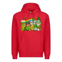 Red st patricks day gnomes coffee cups Premium Hoodie - Jasminsmagicworld