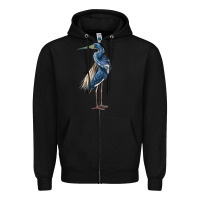 Black Louisiana Heron Zipper Hoodie - LillyAllenDesigns