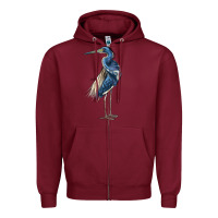 Burgundy Louisiana Heron Zipper Hoodie - LillyAllenDesigns