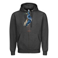 Charcoal Heather Louisiana Heron Zipper Hoodie - LillyAllenDesigns
