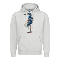 Dove Grey Louisiana Heron Zipper Hoodie - LillyAllenDesigns