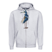 Heather Grey Louisiana Heron Zipper Hoodie - LillyAllenDesigns
