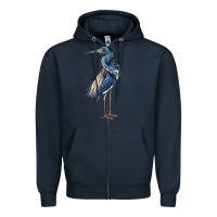 Navy Louisiana Heron Zipper Hoodie - LillyAllenDesigns