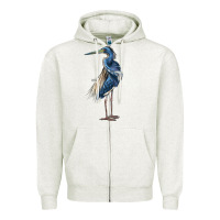 Oatmeal Heather Louisiana Heron Zipper Hoodie - LillyAllenDesigns