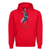 Red Louisiana Heron Zipper Hoodie - LillyAllenDesigns
