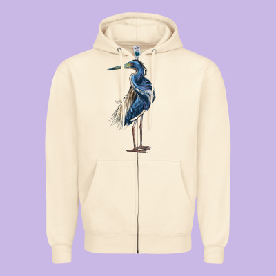 Louisiana Heron Zipper Hoodie Designed By Lillyallendesigns