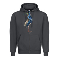 Smoke Louisiana Heron Zipper Hoodie - LillyAllenDesigns