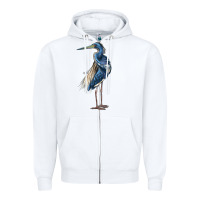 White Louisiana Heron Zipper Hoodie - LillyAllenDesigns