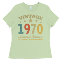 Matcha Vintage 1970 Limited Edition 50 Years Of Being Awesome Ladies Tee - Bettercallsaul