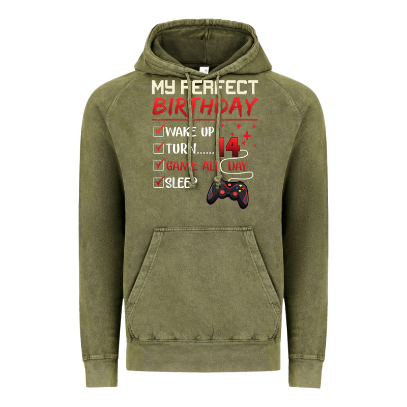 14 Year Old Gamer Gift Boy Teen 14th Perfect Birthday Gaming Vintage Hoodie by trangStudio | Teevron