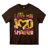 Chocolate Brown little miss 100 days smarter Heavy Core Tee - Artiststas