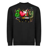 Black Jolly Nurse Black Heavyweight Sweatshirt - CowhideDigitalArt