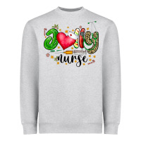Heather Grey Jolly Nurse Black Heavyweight Sweatshirt - CowhideDigitalArt