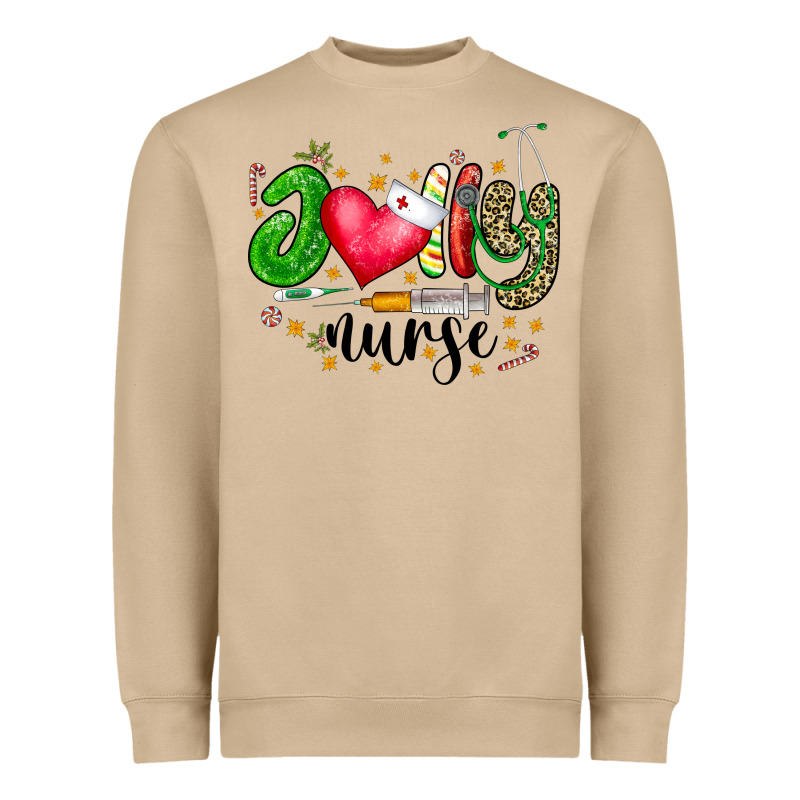 Jolly Nurse Black Heavyweight Sweatshirt by CowhideDigitalArt | Teevron
