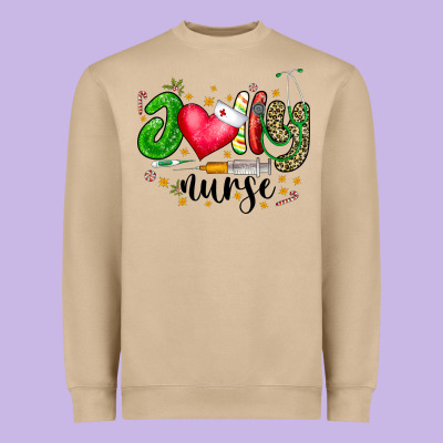 Jolly Nurse Black Heavyweight Sweatshirt Designed By Cowhidedigitalart