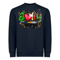 Navy Jolly Nurse Black Heavyweight Sweatshirt - CowhideDigitalArt