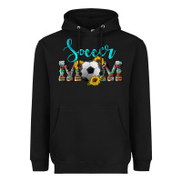Black western leopard cowhide sunflowers  glitter mom soccer Heavyweight Hoodie - Artiststas