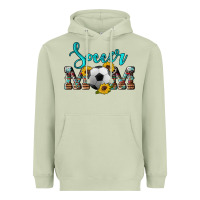 Matcha western leopard cowhide sunflowers  glitter mom soccer Heavyweight Hoodie - Artiststas