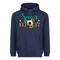 Navy western leopard cowhide sunflowers  glitter mom soccer Heavyweight Hoodie - Artiststas