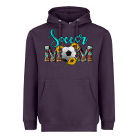 Plum western leopard cowhide sunflowers  glitter mom soccer Heavyweight Hoodie - Artiststas