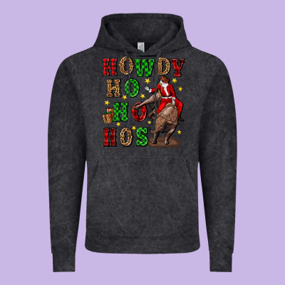Howdy Ho Ho Hos Christmas Vintage Hoodie Designed By Cowgirlartshop